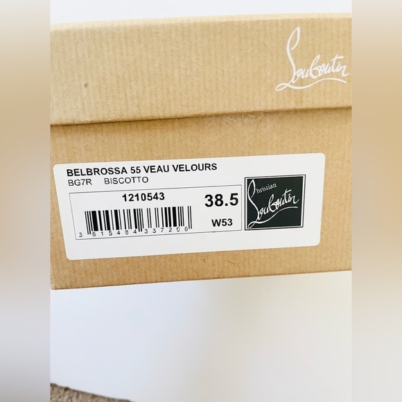 Christian Louboutin Belbrossa 55 Biscotto Brown suede leather Mule Heels EU 38.5 - Picture 5 of 9